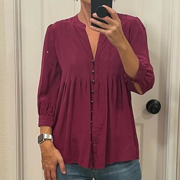 JOIE Silk Blouse Womens Button Down Romantic Size Small - Picture 7 of 7